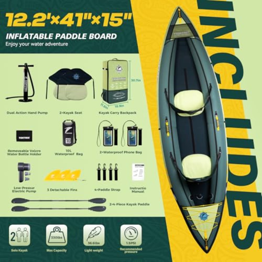 Caiaque inflável para passeios - Fishing Kayak Inflatable avaliação e preço